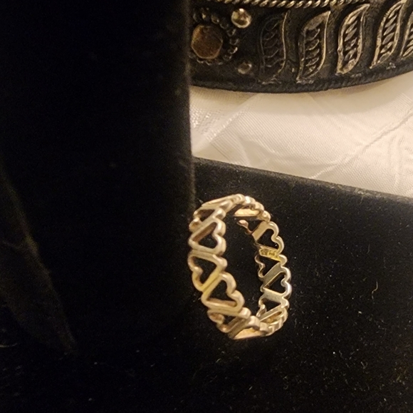 Vintage Sterling Silver 925 Heart Ring Band Size 7 - Picture 4 of 8